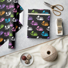 Papier Cadeau Lapin de Pâques squelette mignon et effrayant