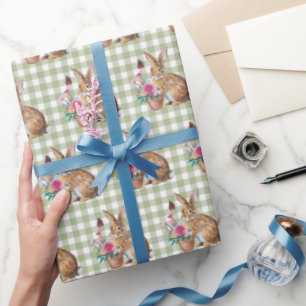 Papier Cadeau Lapin De Pâques Sur En vichy