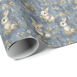 Papier Cadeau Lapin de printemps de Pâques