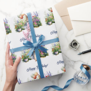 Papier Cadeau Lapin intelligent Ballons Joyeux Anniversaire