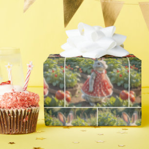 Papier Cadeau Lapin Lapin Dans Le Jardin
