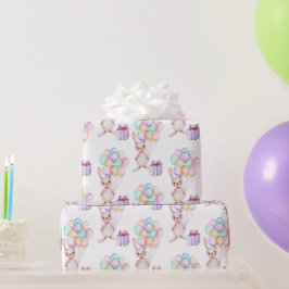 Papier Cadeau Lapin lapin lapin de ballons flottants dans les Pa
