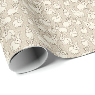 Papier Cadeau Lapin Lapin Moulin Bonanza - lapins motif.