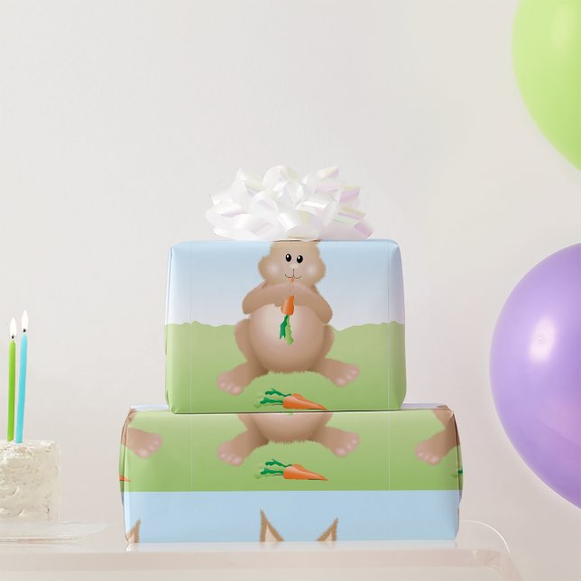 Papier Cadeau Lapin Mangeant Un Papier À Carottes (Créateur téléchargé)