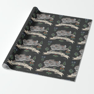 Papier Cadeau Lapin Noël voeux de Noël Hare Envelopper cadeau