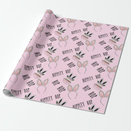 Papier Cadeau Lapin Rose Moderne Oreilles Pâques mignonette Fill