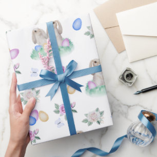 Papier Cadeau Lapins Et Oeufs De Pâques
