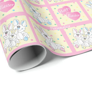 Papier Cadeau Lapins heureux de substance de Pâques