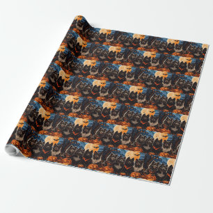 Papier Cadeau Lapphund finlandais Halloween Éffrayant