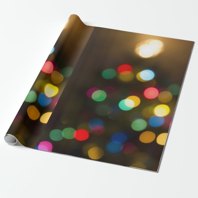 Papier Cadeau L'arbre de Noël allume l'enveloppe de cadeau (Déroulé)