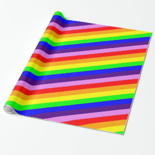 Papier Cadeau L'arc-en-ciel classique barre multi audacieux