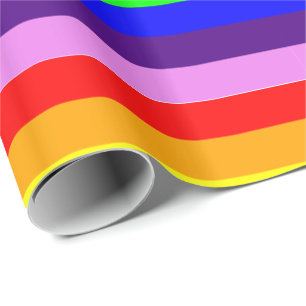 Papier Cadeau L'arc-en-ciel classique barre multi audacieux
