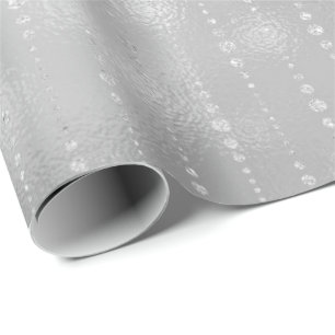 Papier Cadeau L'argent gris barre le charme brillant en verre de