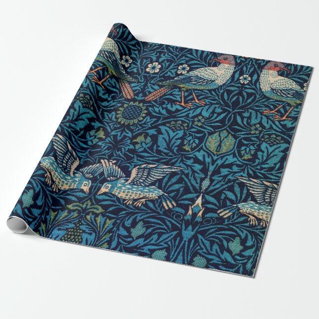 Papier Cadeau L'art des oiseaux William Morris (Déroulé)