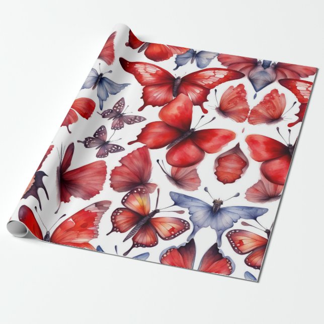 Papier Cadeau L'art des papillons aquarelles (Déroulé)