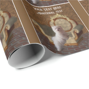 Papier Cadeau L'art du chien chiot maltais personnalisé