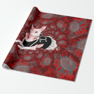 Papier Cadeau L'art du Chihuahua rouge de Noël