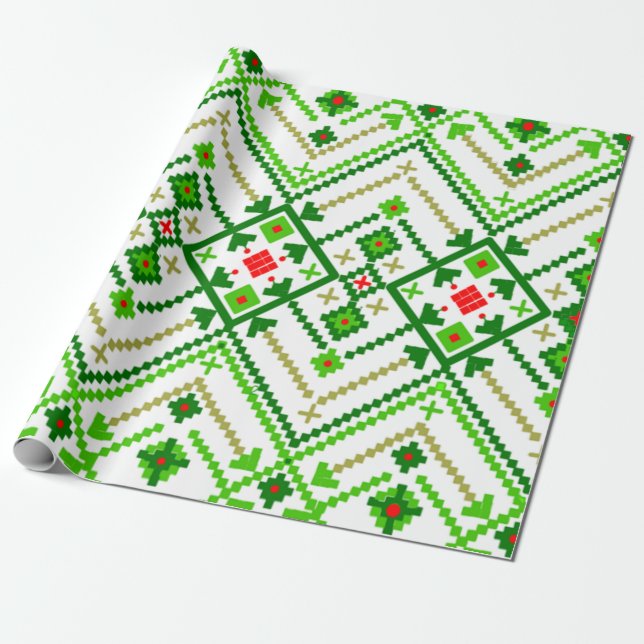 Papier Cadeau L'art populaire ukrainien inspiré (Déroulé)