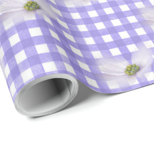 Papier Cadeau Lavande Cosmos Fleurs Sur En vichy