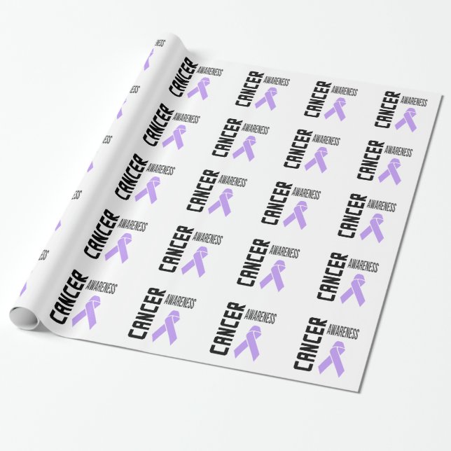 Papier Cadeau Lavande de sensibilisation au cancer (tous les can (Déroulé)