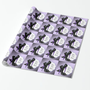 Papier Cadeau Lavande Léopard Leopard Haut talon Chaussure Cadea