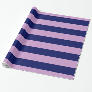 Papier Cadeau Lavande violet, Motif bleu marine XL Stripes V