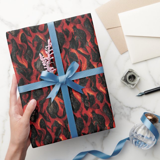 Papier Cadeau Lave Et Roches Volcaniques | Volcano Magma motif (Cadeaux)