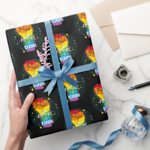 Papier Cadeau L'Avenir Est Également Élevé D'Un Poing