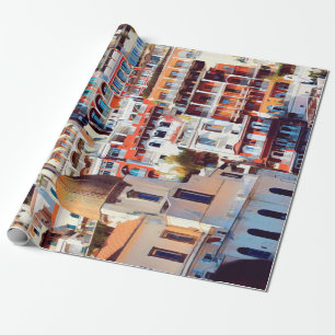 Papier Cadeau ldp POSITANO - ville - église Père Noël Maria Assu