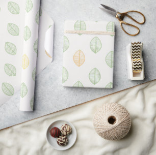 Papier Cadeau Le Baby shower botanique du bois mou