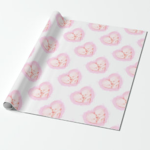 Papier Cadeau Le bébé d'aquarelle jumelle la maternité de baby