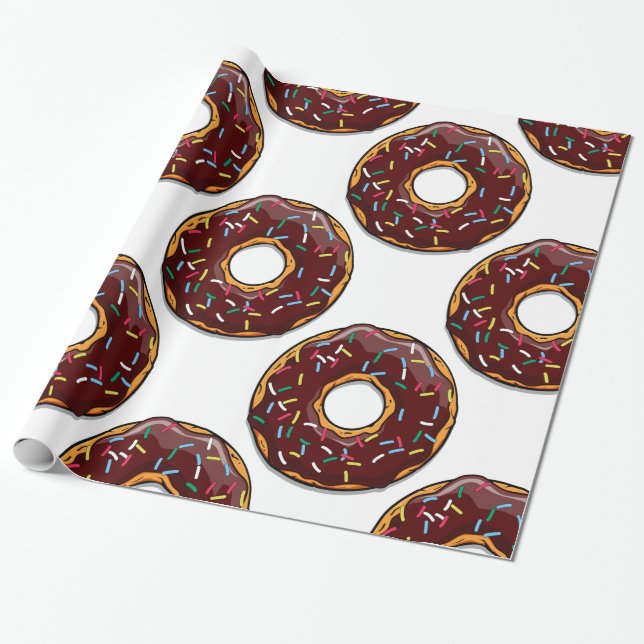 Papier Cadeau Le beignet de chocolat avec arrose (Déroulé)