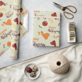 Papier Cadeau Le Bon thanksgiving Citrouille de l'automne présen