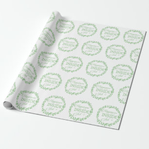 Papier Cadeau Le Bonheur Est Une Guirlande Verte À L'Intérieur D