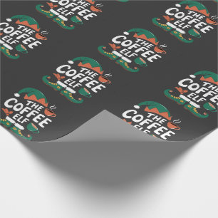 Papier Cadeau Le café elf amusant Noël elf Louvain de caféine