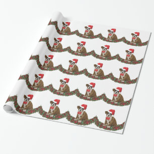 Papier Cadeau Le canard de Noël de Noël de Santa Hat