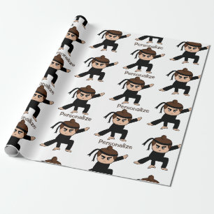 Papier Cadeau Le caricaturiste de Cute Little Ninja Guy personna