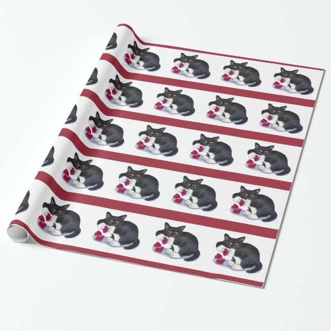 Papier Cadeau Le chaton de smoking a le jouet de cataire de (Déroulé)