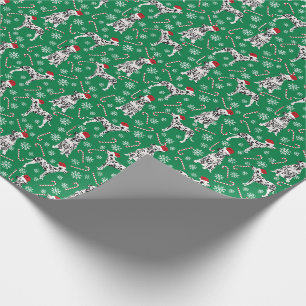 Papier Cadeau Le Chien de la Dalmatie Père Noël passe Noël