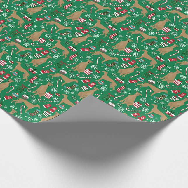 Papier Cadeau Le chien de Noël de la célèbre Greyhound (Coin)