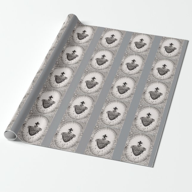 Papier Cadeau Le Coeur le plus sacré de Jésus-Christ (Déroulé)