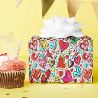 PAPIER CADEAU LE COLORÉ COEUR FUNKY-COEUR DU MOTIF VALENTINE