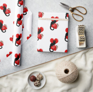 Papier Cadeau Le Conversation Noir Saint Valentin