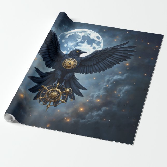 Papier Cadeau Le Corbeau Céleste.  (Déroulé)