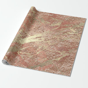 Papier Cadeau Le cuivre rose métallique de feuille d'or