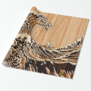 Papier Cadeau Le décor en bois en bambou de style de grande