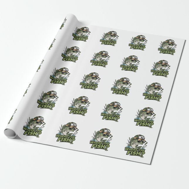 Papier Cadeau Le Don Fisher Où Le Poisson (Déroulé)