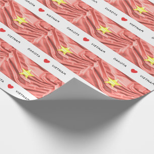 Papier Cadeau Le drapeau du coeur traditionnel du Vietnam