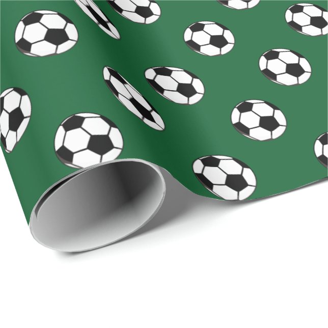 Papier Cadeau Le football du football folâtre le thème n'importe (Coin rond)