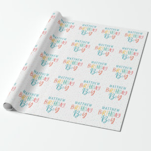 Papier Cadeau Le garçon d'anniversaire de Rainbow Polka